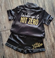 Wake up and Hit Zero, Satin Pajama Set, Cheerleader Pajamas, Cheer Pj's, Cheer Comp Pajamas - Etsy Personalized Pjs Pajama Set, Cheer Stuff To Buy, Cheer Camp Outfits, Cheer Merch, Cheerleading Team Gifts, Cheer Squad Gifts, Cheer Practice Outfits, Cheer Nationals, Cheer Clothes