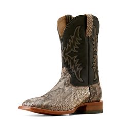 Crafted in uniquely textured python leather, this sleek boot can hold its own in the saddle or in the boardroom. It's neutral enough to go with everything, distinctive enough not to blend in. Dry Gulch Cowboy Boot | Product Features : 0 : ATS® technology provides ergonomic support on uneven terrain, 1 : Removable Pro Performance insole for cushioning and shock absorption, 2 : LeatherTEK™ features a flexible TPU plate for protection on uneven surfaces, 3 : Resolable, handcrafted 11-iron butyl lea Mens Snakeskin Boots, Boys Cowboy Boots, Girl Cowboy Boots, Cowboy Boots Mens, Lucchese Boots, Twisted X Boots, Snakeskin Boots, Corral Boots, Justin Boots