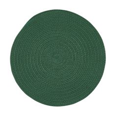 a green placemat on a white background with the center circle cut out in half