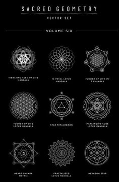 the sacred symbols and their meanings are shown in this black background with white text that reads sacred