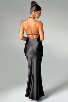 Step into sophistication with Elegant Backless Maxi Dress, showcasing spaghetti straps, a sleeveless bodycon silhouette, and a captivating backless design for a chic and stylish look perfect for formal events and special occasions. Details: Elasticity: Slight Stretch Fabric Type: Polyester Silhouette: Sheath Neckline: V-Neck Material: Polyester Material: SPANDEX Size (IN) Waist Hip Length S 26.38 35.43 52.36 M 27.95 37.01 53.15 L 30.31 39.37 53.94 Elegant Fitted Backless Dress With Built-in Bra, Fitted Backless Evening Dress With Built-in Bra, Elegant Bodycon Dress With Built-in Bra For Night Out, Elegant Backless Halter Neck Dress With Built-in Bra, Elegant Evening Slip Dress With Built-in Bra, Elegant Sleeveless Backless Dress With Built-in Bra, Elegant Black Bodycon Dress With Corset Back, Sleek Backless Halter Dress For Formal Events, Sleek Backless Halter Dress For Formal Occasions