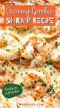 creamy garlic shrimp recipe is an easy and delicious dinner that's ready in 20 minutes