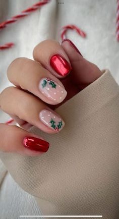 Christmas Themed Gel Nails, Chirmast Nails, Gel Nail Art Christmas, Christmassy Nails Simple, Grandma Nails Designs, Christmas Nails Builder Gel, Nails Gel X Designs, Christmas Skittle Nails, Cute Nail Designs Christmas