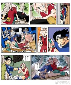 the storyboard shows different scenes from naruta's final battle, including one being