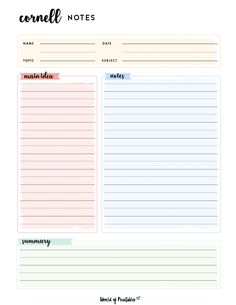 a printable planner with the words,'journal notes'on it