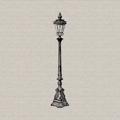 an old fashioned lamp post with a clock on it's top and the words, i