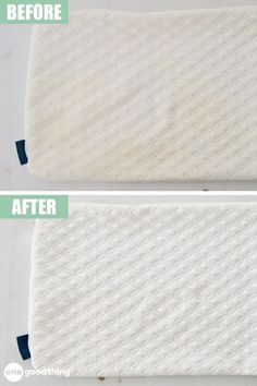 the before and after image of a mattress that has been made to look like it is being