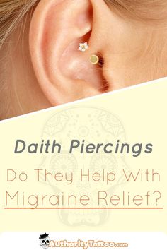 a woman's ear with the words, do they help with migrating relief?