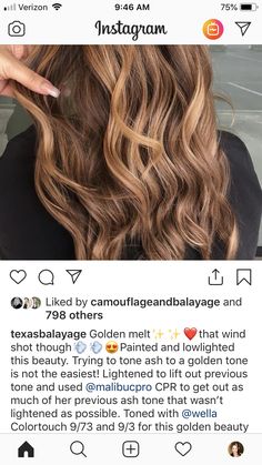 Wella Caramel Toner Formula, Light Golden Brown Hair, Auburn Balayage, Golden Brown Hair, Hair Tinsel, Golden Blonde Hair, Honey Brown Hair