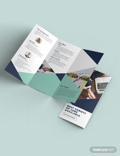 an open tri fold brochure with photos on it