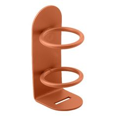 an orange magazine holder with two rings on it