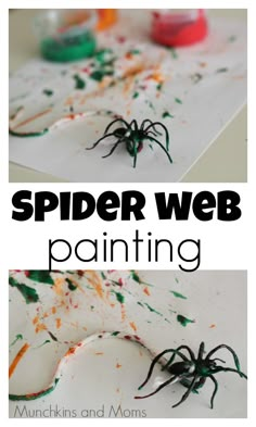 spider web painting is an easy and fun art project for kids to do with their hands