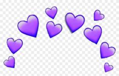 purple hearts are arranged in the shape of a circle on a transparent background, with no background