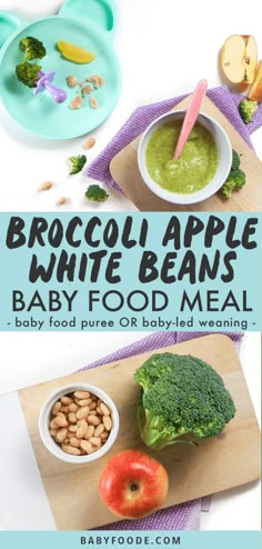 broccoli apple white beans baby food meal