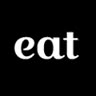 the word eat written in white on a black background