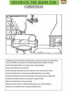 the room for christmas is shown in this worksheet