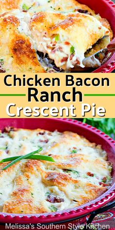 this chicken bacon ranch crescent pie is an easy and delicious casserole recipe