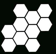 hexagons are arranged in the shape of an octagon on a black background