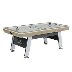 The MD Sports 7' Hinsdale Air Powered Hockey Table With Pusher and Puck Set features a LED scorer, timer, and arcade sound effects. This hockey table has real powered airflow and keeps the action going easily. The airflow is powered by a premium blower fan, providing maximum airflow across the entire playing surface. This table has heavy-duty aprons, reinforced top rails, and sturdy legs. Two pucks and two pushers are included with this game table. This premium air-powered hockey table by Medal Basement Man Cave, Air Hockey Tables, Hockey Table, Air Hockey Table, Air Hockey, Indoor Games, Rec Room, Classic Games, Play Area