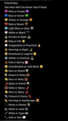 a black background with many different emoticions on it and the words friends quiz