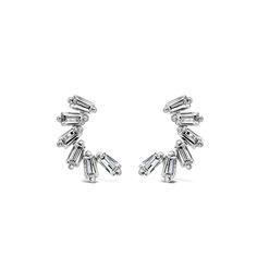 The tapered baguette Earrings with Cubic Zirconia stones are arranged in a geometric pattern reminiscent of the Art… Baguette Earring, Art Deco Period, Earring Sale, Cubic Zirconia, Jewelry Gifts, Geometric Pattern, Sterling Silver, Silver