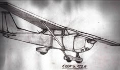 a drawing of an airplane flying in the sky