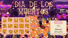 an image of a game with lots of items in the background and text that reads dia de los muertos