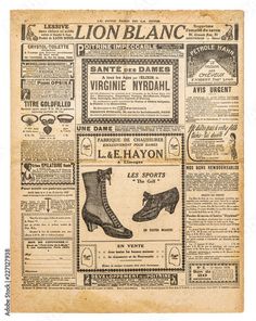 an old newspaper with the words lion blanc on it