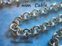 "Sterling Silver Thick Cable CHAIN Bulk, Charm Bracelet Necklace Jewelry Chain, 18 gauge, 5X5 mm Cable Chain Puuurfect for designer bracelets or for a man's necklace .. think.. blue box mecca.. but obviously not that thick.. as theirs run about 175-$500+ per bracelet depending on width (1.6-2+ mm) NOTE: I paid over $700 for a bracelet at \"if any\" for one that was a little over 1 mm thick with several charms Make your own jewelry for less :) Not a cheap chain due to the HEEEAVY 18 gauge link.. Cheap Cable Chain Jewelry, Wholesale Earrings, Designer Bracelets, Sterling Silver Charm Bracelet, Jewelry Chain, Make Your Own Jewelry, Silver Charm Bracelet, Blue Box, Rolo Chain