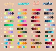 an image of different colors for the fall and winter season, with text overlaying it