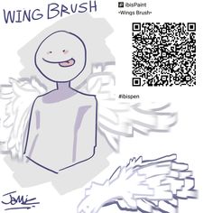 an image of a cartoon character with wings on it's face and the words wing brush