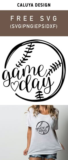 a woman wearing shorts and a t - shirt with the word game day on it