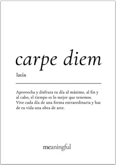 the cover of carpe diem, written in black and white with an ornate font