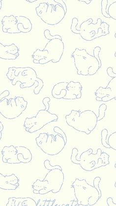 a drawing of cats and kittens on a white background