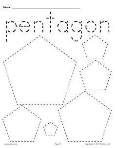 FREE Pentagons Tracing Worksheet Preschool Homework, Shapes Tracing, Shape Worksheets For Preschool, Preschool Shapes, Shape Tracing, Shapes Worksheet Kindergarten, Shape Tracing Worksheets, Shape Activities Preschool, Tracing Activities