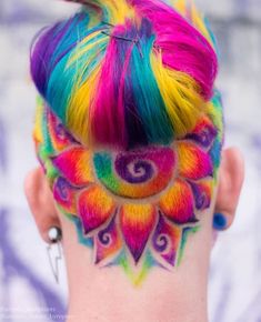 Haircolor Ideas, Unicorn Hair Color, Shaved Hair Designs, Tutorial Ideas, Multicolored Hair, Trendy Hairstyle