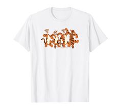 a white t - shirt with an orange tiger on it's chest and the word dad