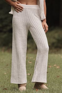 There's lounging, and then there's lounging with UGG® Terri Ribbed Pull-On Wide-Leg Pants. Easy to wear, easy to love, even easier to gift (one for you, one for them?). | Terri Ribbed Pull-On Wide-Leg Pants by UGG in Beige, Women's, Size: 3 X, Polyester at Anthropologie Easy To Love, Leg Pants, Wide Leg Pants, Are You The One, Anthropologie, Wide Leg, Luxury Fashion, Pants, How To Wear