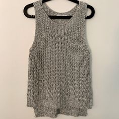 New Without Tags, Never Worn. Lush For Vici Knit Sweater Tank Size S In Grey. Very Soft Knit Perfect Summer-Fall Transition Piece. Casual Knitted Tank Top For Layering, Gray Chunky Knit Top, Spring Gray Knit Sweater Vest, Textured Knit Tank Top For Fall, Gray Knit Sweater Vest For Spring, Casual Open Knit Tank Top For Fall, Cozy Sleeveless Cotton Tops, Cozy Chunky Knit Gray Tops, Cozy Chunky Knit Top For Layering