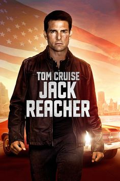 the movie poster for jack reacher starring tom cruise as jack in front of an american flag