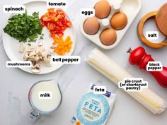 the ingredients to make an egg salad are shown on a white plate and labeled in english