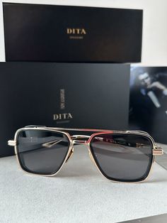 #ad Premium DITA Epiluxury Limited Edition Eplx.8 DES008-A-03 Rose Gold Black Iron Polarized, Mens Accessories Dita Sunglasses, Black Iron, Black Box, Black Case, Polarized Lenses, Cleaning Cloth, Gold Black, Perfect Pair, Sunglasses Accessories