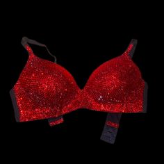 Welcome, Gorgeous Sparkly Crystal Bra! Made To Last Permanent Design Can Be Worn Many Times With All Different Outfits For Dancers Or Costumes! Looks Fab Underneath A Sheer Top Or Dress! Colours;Siam Red Design;Solid Colour To Make Colour Changes;Add To Bundle Style; Standard Padded Cups Push Up If You Don’t See Your Size Available Please Add To Bundle To Discuss Comment Or Send A Message After Purchase! Comes In Black Bra Colour (As Pictured) Nude Or White Available Please Add To Bundle To Chan Red Fitted Bra For Parties, Red Party Bra, Red Top With Built-in Bra For Night Out, Red Glitter Bra, Party Corset With Built-in Bra In Red, Red Party Sleepwear With Built-in Bra, Victoria's Secret Red Party Bra, Crystal Bra, Red Black Style