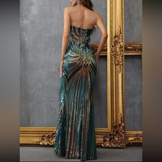 Dresses | Backless Green Open Back Mermaid Hem Party Formal Sequins Dress | Poshmark Edgy Dress, Eva Dress, Mermaid Prom Dress, Coachella Dress, Business Formal Dress, Sequin Prom Dress, Azazie Bridesmaid Dresses, Vestidos Vintage, Professional Dresses