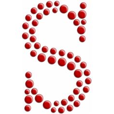 the letter s is made up of red balls