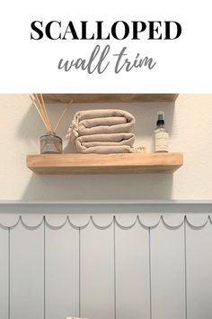 Scalloped Wall Trim Vertical Shiplap, Shiplap Paneling, Unique Bathroom Design, Nursery Accent Wall, Bathroom Accent Wall, Kids Bedroom Inspiration, Wood Accent Wall, Wall Trim, Unique Bathroom