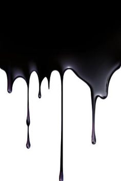 dripping black liquid on a white background