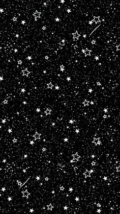 black and white stars are scattered in the night sky