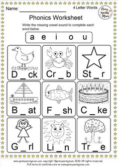 the worksheet for phonics worksheet with pictures and words on it