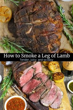 Make a tender, juicy smoked leg of lamb on the Traeger pellet grill (or your favorite smoker).  It's an easy smoker recipe that's a perfect Easter dinner main dish.  Use a boneless leg of lamb or bone-in for this delicious smoked lamb recipe! Prime Rib Steak, Smoked Prime Rib, Roast Chicken And Gravy, Cooking Prime Rib, Holiday Roasts, Prime Rib Recipe